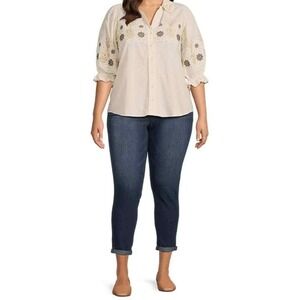 Democracy Plus Size "Ab"solution Luxe Touch medium wash Ankle Skimmer Jeans 24